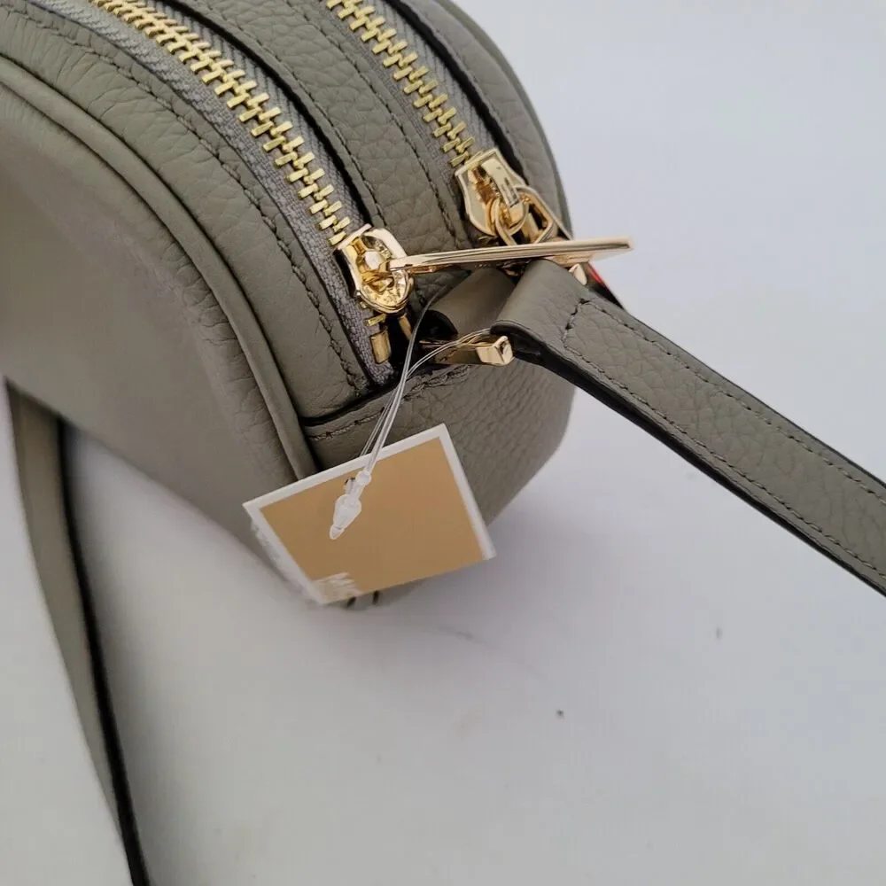 Michael Kors Double Zip Crossbody Dusty Sage Shoulder Bag Purse Small Camera New